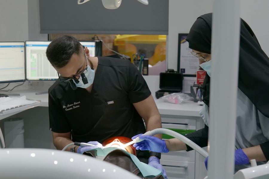 Dr Mateen Ahmad at work, Synergy Dental Clinic Oldham